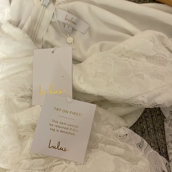 NEW Lulu’s Make it Last Forever White Lace Long Sleeve Mermaid Maxi Dres… - Picture 6 of 6